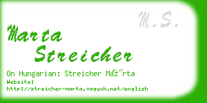 marta streicher business card